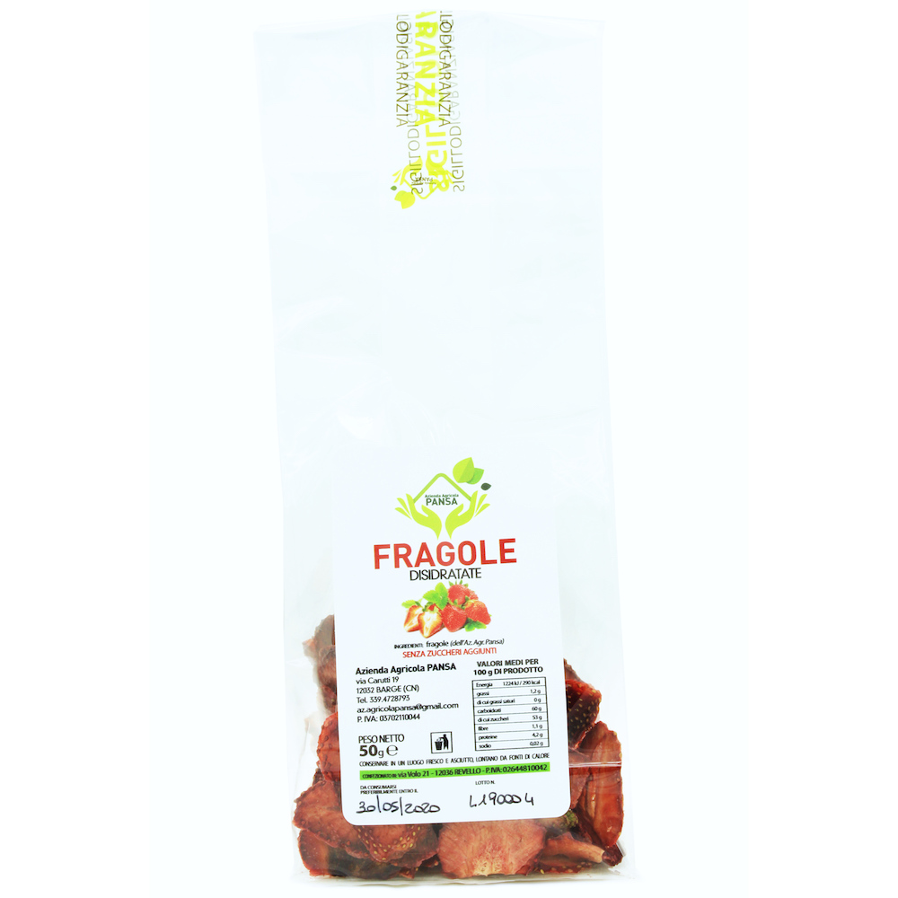 "DEHYDRATED STRAWBERRIES" AGRICOLA PANSA 50g
